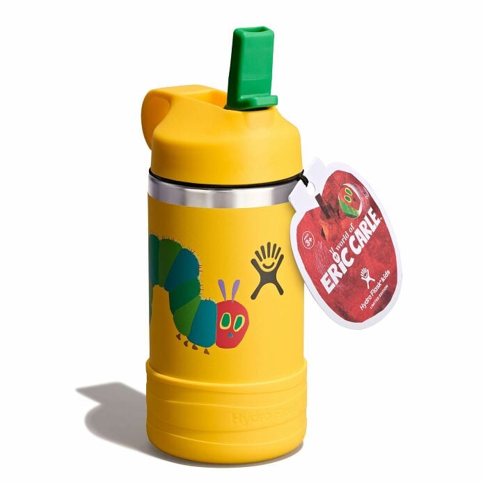 kids-12-oz-bottle-world-of-eric-carletm-g6 le26-w12-1000-kids-12-oz-wide-straw-cap-and-boot-yellow-caterpillar-angled-lid-open-withtag_1.jpg